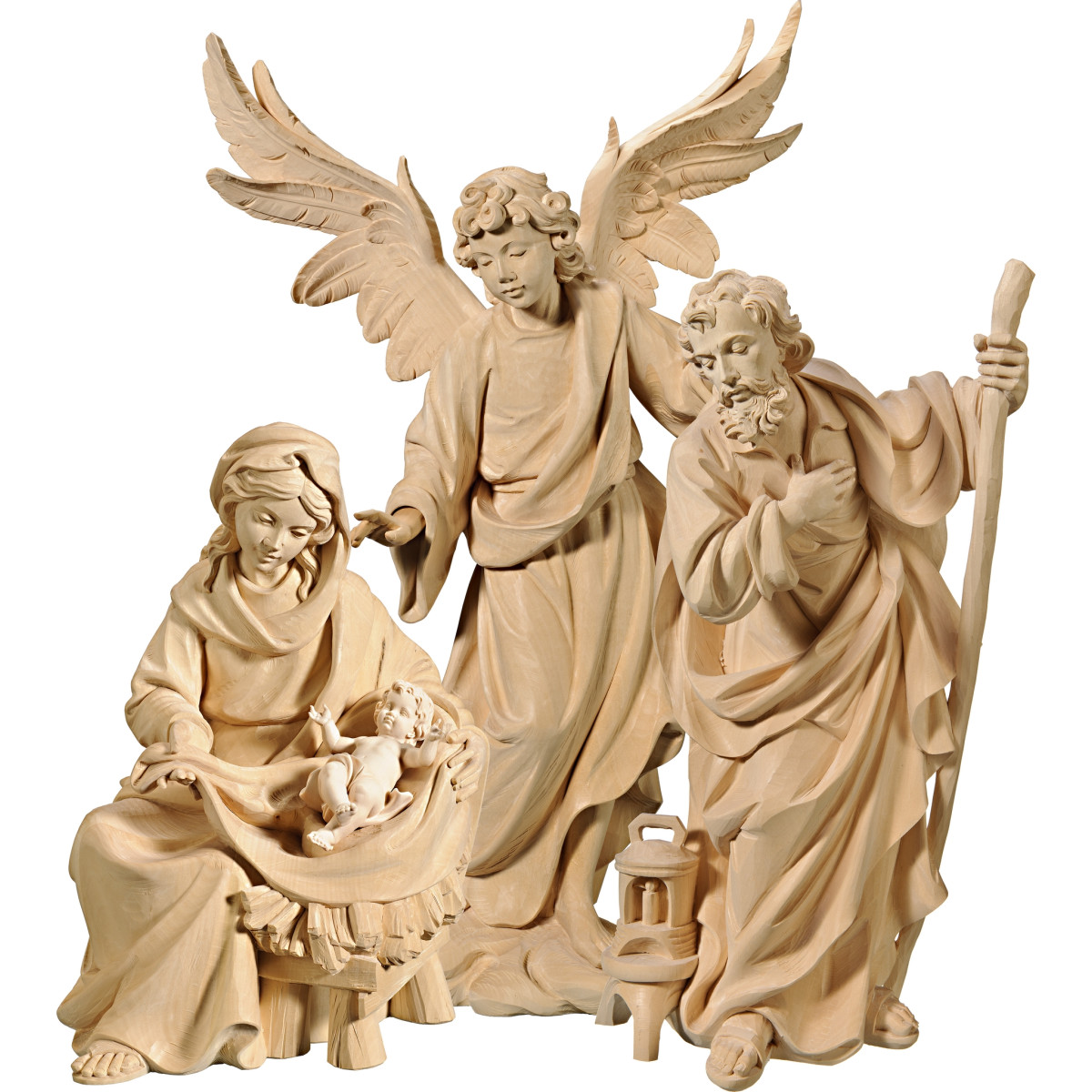 Nacimiento María sentada con Ángel de la anunciación sobre la nube